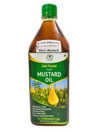 Wood Pressed Black Mustard Oil, 100% Natural & Chemical Free